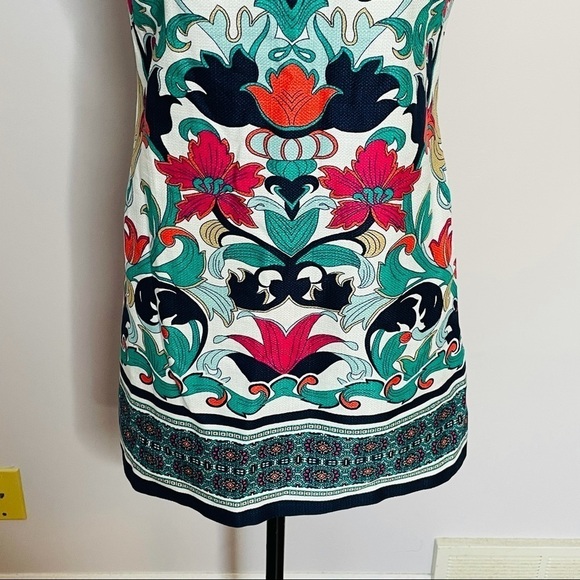 Laundry by Shelli Segal Printed Beaded Neck Dress- Size 6 - Picture 4 of 9